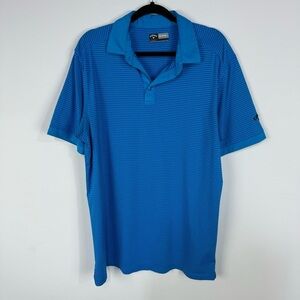 Callaway blue striped short sleeve golf performance wear polo